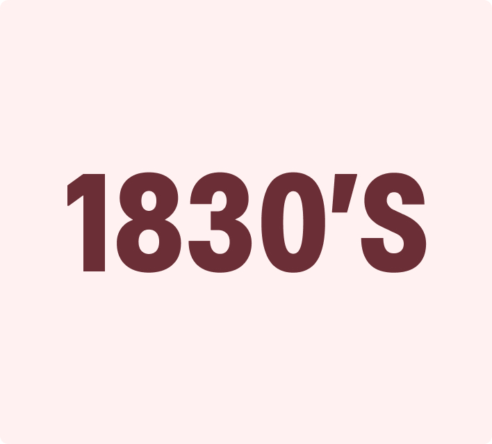 The image contains the text 1830'S on a light background.