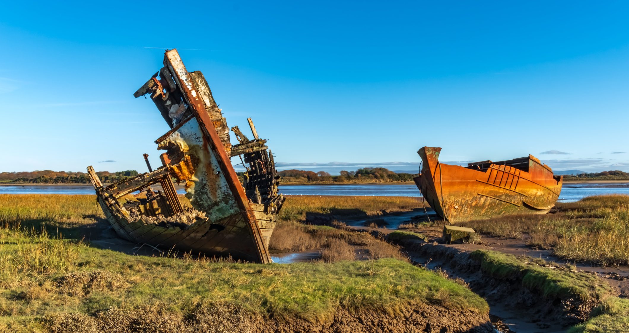 Old Fishing Boat Wrecks, Fleetwood, Lancashire